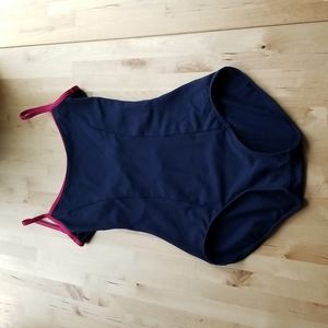 Capezio, small, navy and pink leotard